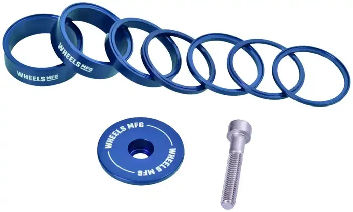 Wheels Manufacturing Essential StackRight Headset Spacer Kit – Blue