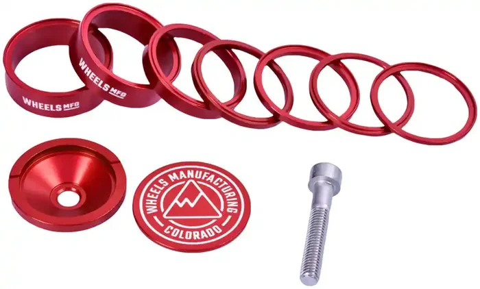 Wheels Manufacturing Pro StackRight Headset Spacer Kit – Red