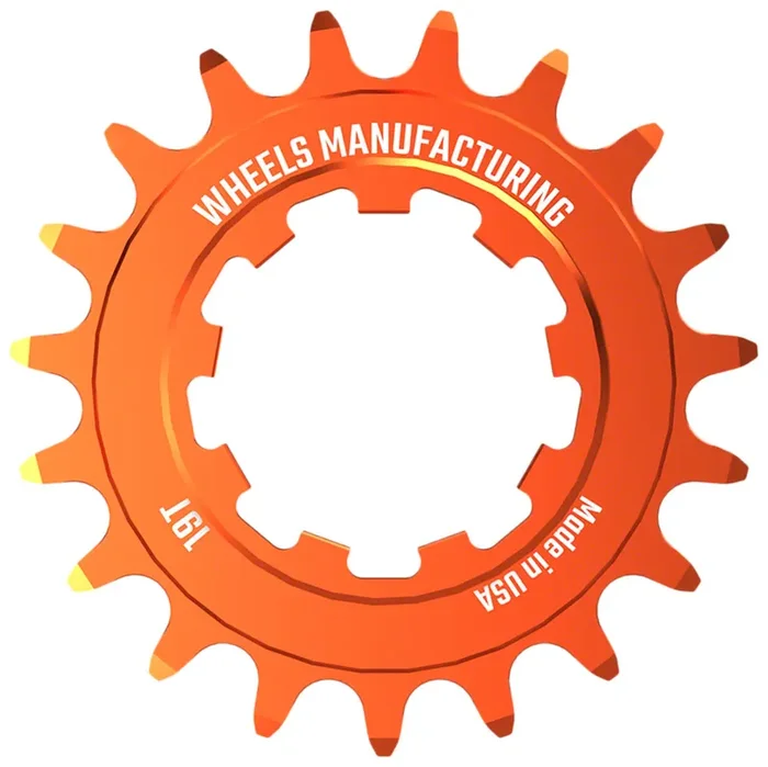 Wheels Manufacturing SOLO-SPEED Cog – 19t Fits SOLO-SPLINE SOLO-XD kits Orange