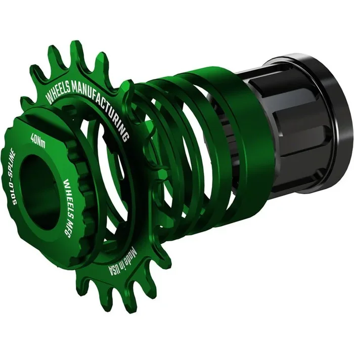 Wheels Manufacturing SOLO-SPLINE Micro Spline Single Speed Conversion Kit – 18t For Shimano Micro Spline Hub Bodies Green
