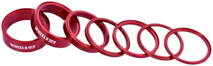 Wheels Manufacturing StackRight Headset Spacer Kit – Red