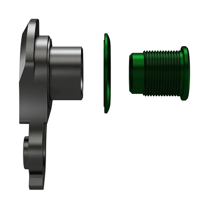 Wheels Manufacturing Universal Derailleur Hanger – 487-9 For Trek ABP MTB Frames designed to accept SRAM UDH BLK/Green