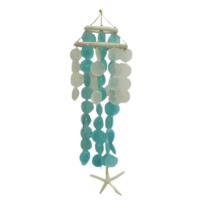 Wind Chime – Light Blue Capiz Shell with Starfish