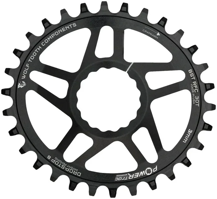 Wolf Tooth Elliptical Direct Mount Chainring – 30t RaceFace/Easton CINCH Direct Mount Drop-Stop B For Boost Cranks 3mm Offset BLK