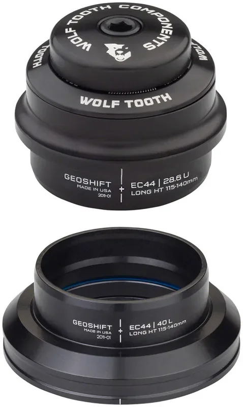 Wolf Tooth GeoShift Performance Angle Headset – 1 Deg Long EC44/EC44 Black
