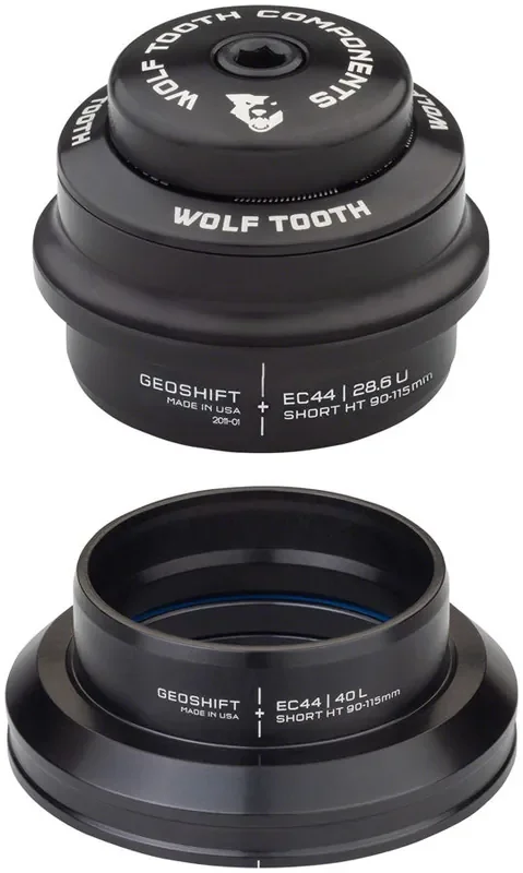 Wolf Tooth GeoShift Performance Angle Headset – 1 Deg Short EC44/EC44 Black