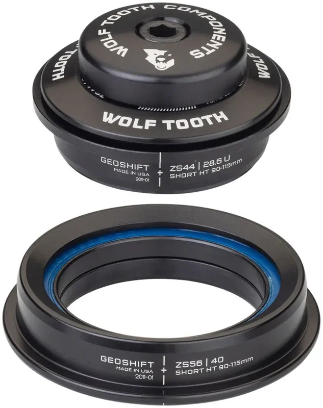 Wolf Tooth GeoShift Performance Angle Headset – 1 Deg Short ZS44/ZS56 Black