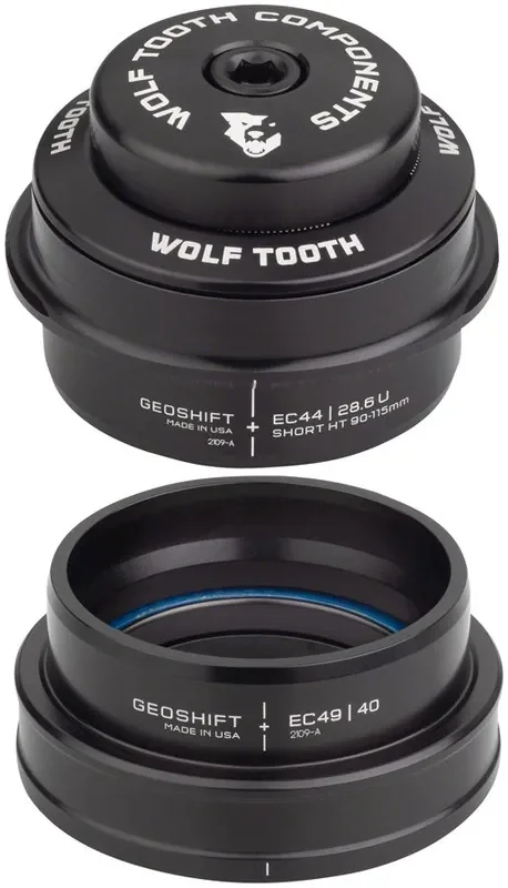 Wolf Tooth GeoShift Performance Angle Headset – 2 Deg Short EC44/EC49 Black