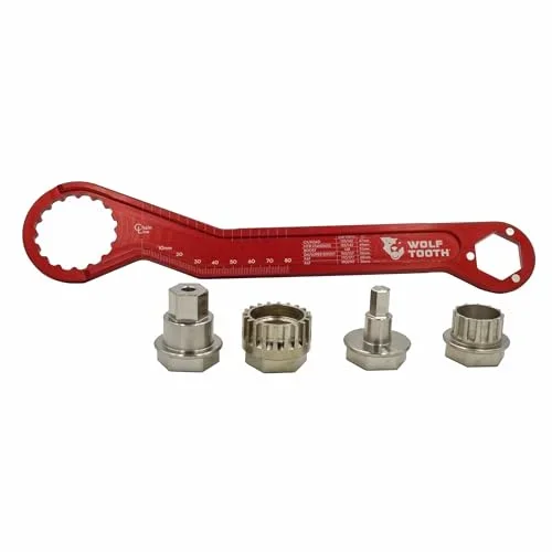 Wolf Tooth Pack Wrench and Inserts Kit – Ultralight BB Wrench and 1-Inch Hex Inserts Bicycle Tools