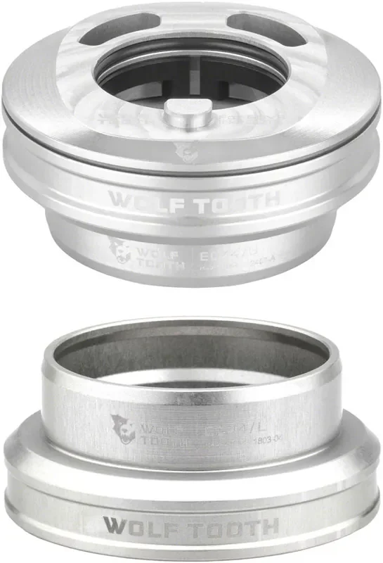 Wolf Tooth Premium Internal Headset – EC44 Upper / EC44 Lower For Enve In-Route System Only Raw Silver