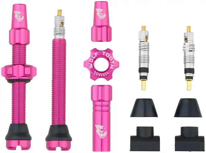 Wolf Tooth Tubeless Valve Stem Kit – 44 mm Pink