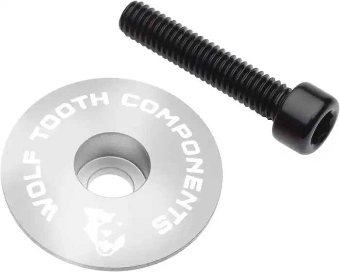 Wolf Tooth Ultralight Stem Cap – Flat Raw Silver