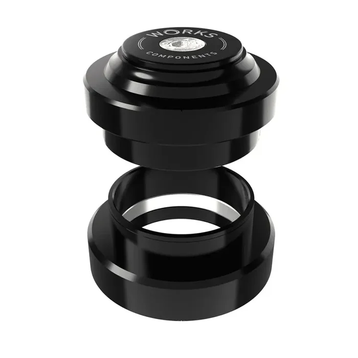 Works Components 1.5deg EC44-EC44 Angleset Headset EC44/28.6 EC44/40 External Threadless Complete Black Set 3 110-119mm